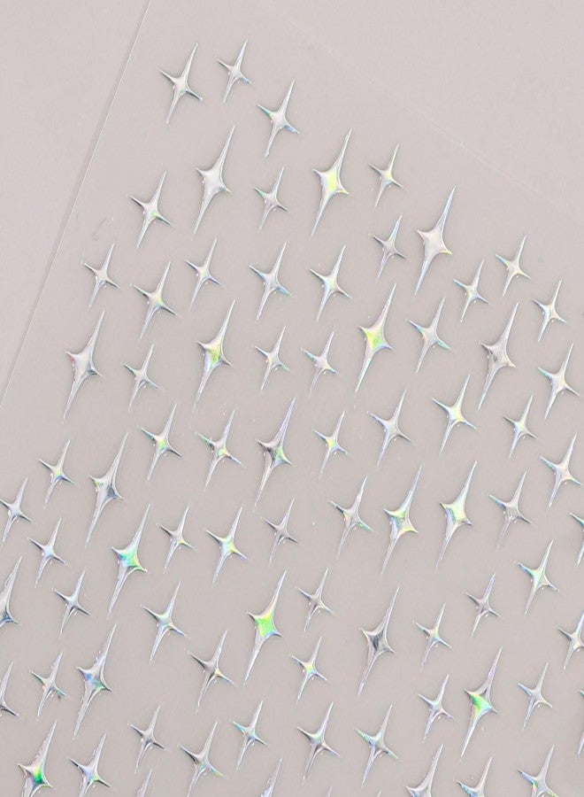 DUKASOU Aurora Star Nail Art Stickers Decals, 3 Designs Pegatinas Uñas Glitter Holographic Star Self-Adhesive Nail Art Design Decoration Accessories for DIY Decoration Stencil Tools - Image 3